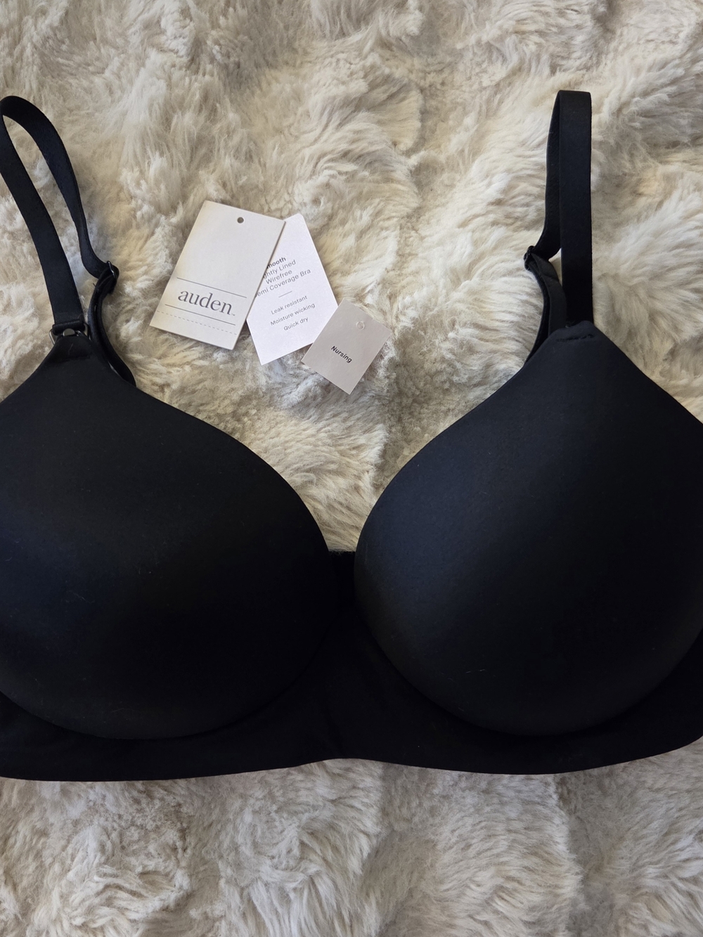 34DD Nursing Bra Auden Black Seamless Molded Cup Bra NWT